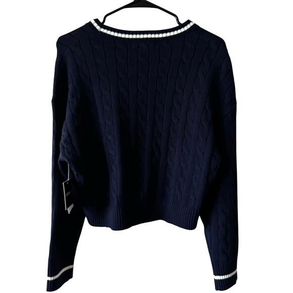 NEW Harper&Ivy Navy and Cream Star Sweater Junior's XS - Picture 2 of 3